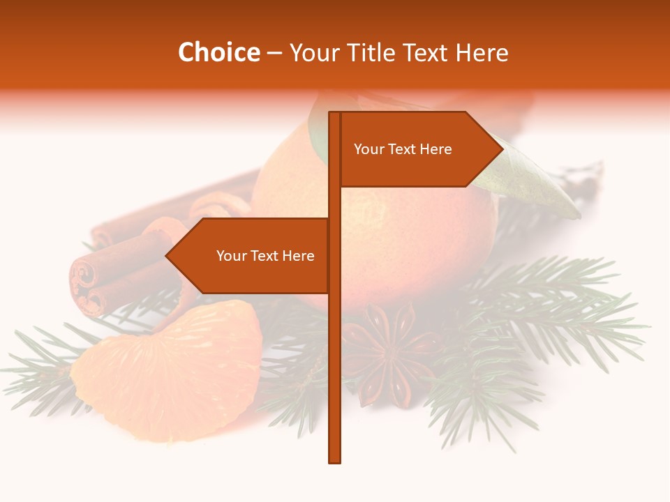 White Decoration Herb PowerPoint Template