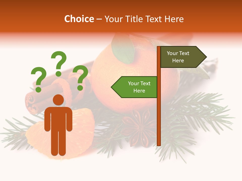 White Decoration Herb PowerPoint Template