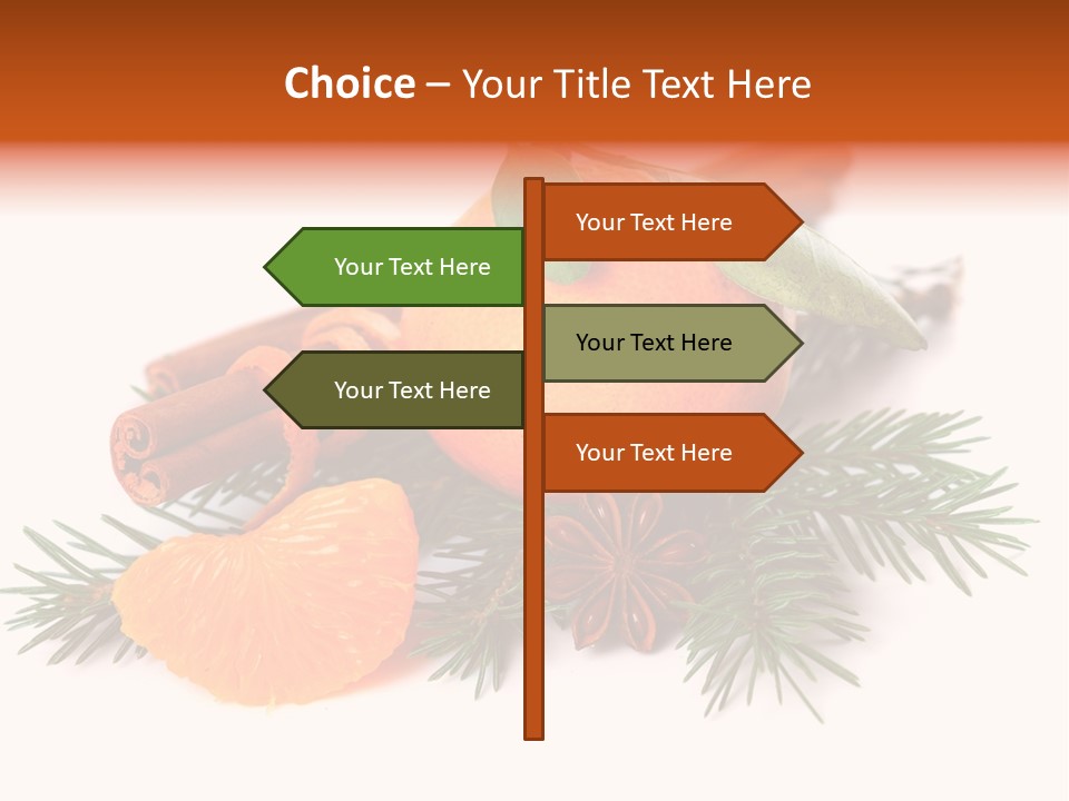 White Decoration Herb PowerPoint Template