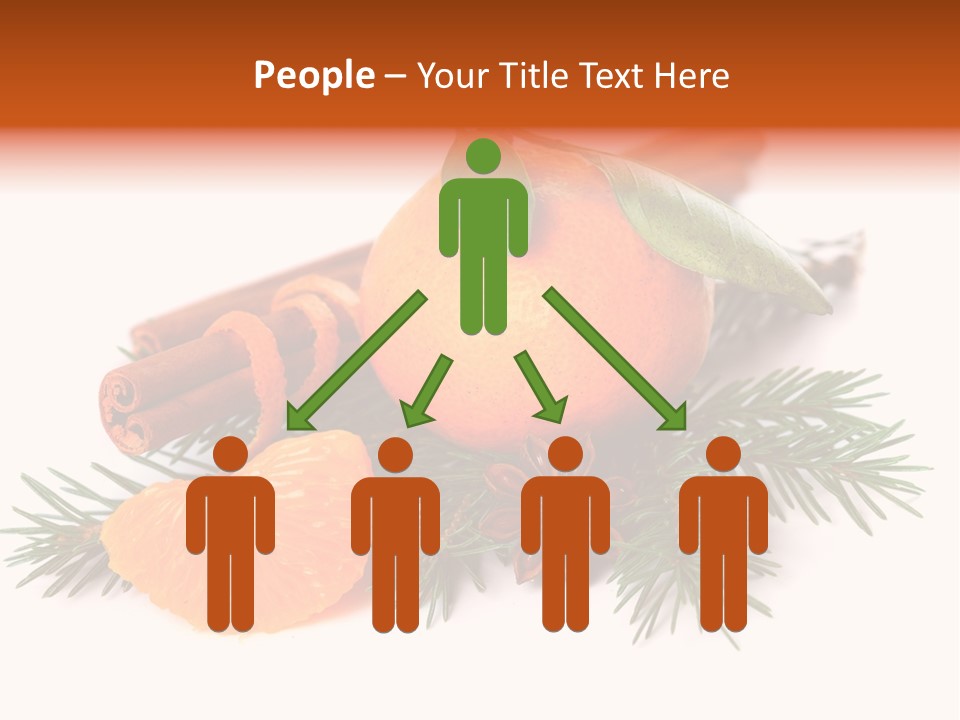 White Decoration Herb PowerPoint Template