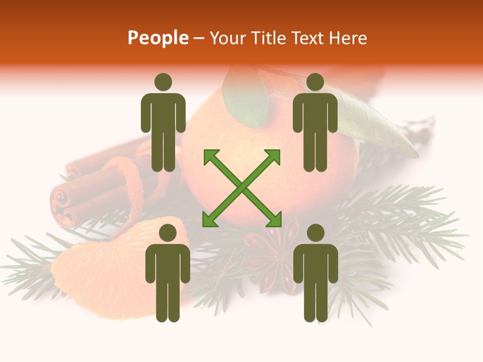 White Decoration Herb PowerPoint Template