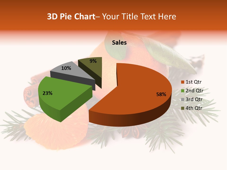 White Decoration Herb PowerPoint Template