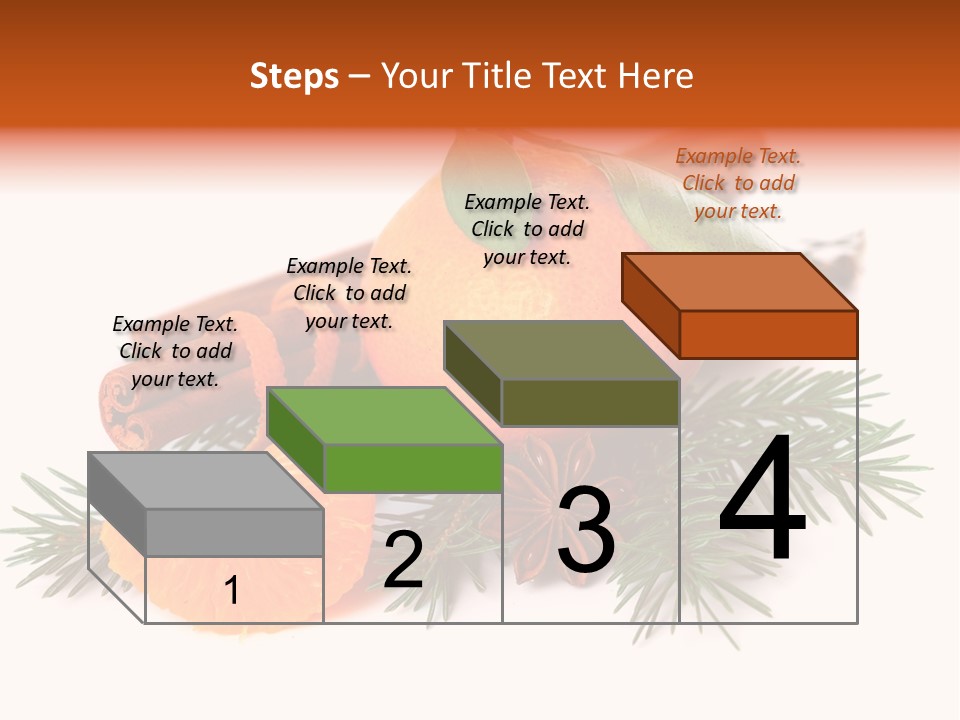 White Decoration Herb PowerPoint Template