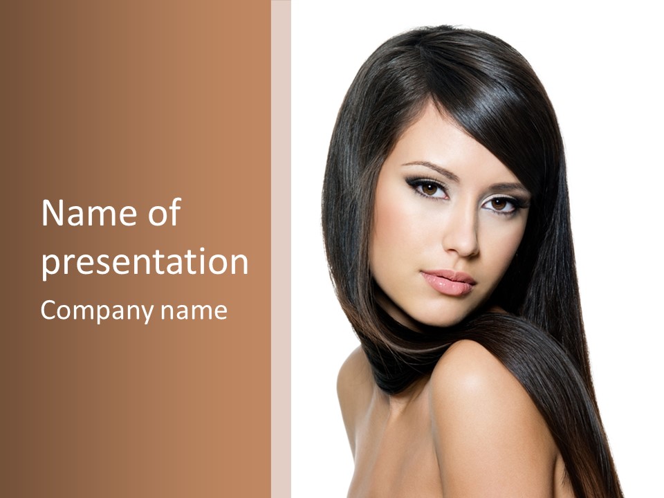 Brunette White Hair PowerPoint Template