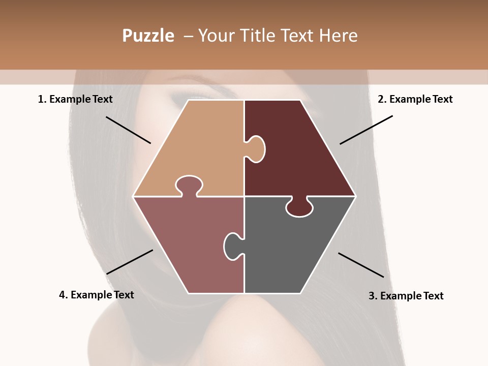 Brunette White Hair PowerPoint Template