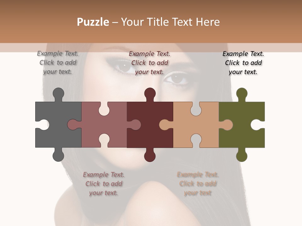 Brunette White Hair PowerPoint Template