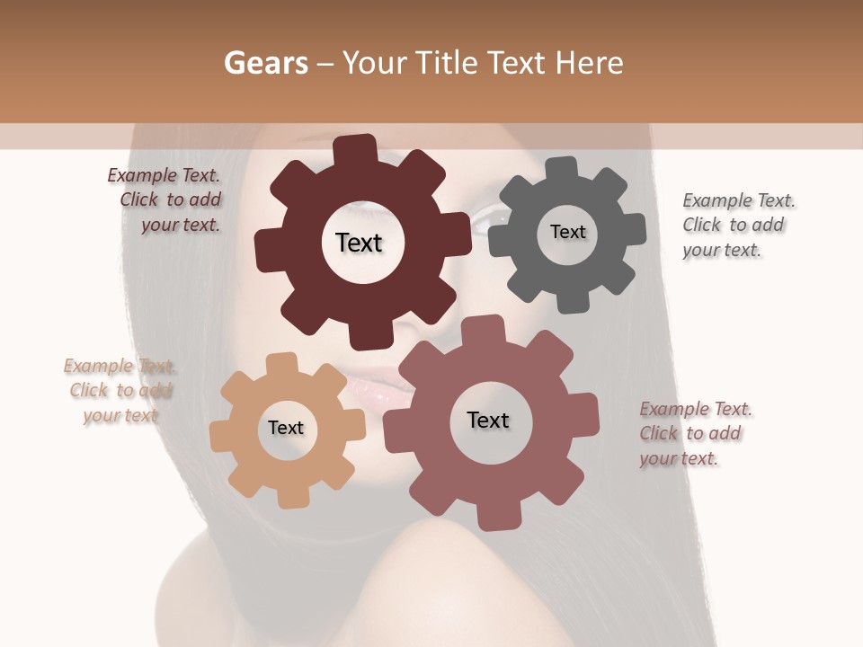 Brunette White Hair PowerPoint Template