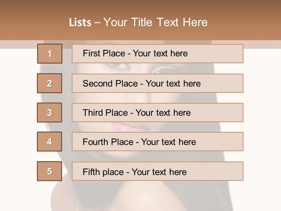 Brunette White Hair PowerPoint Template