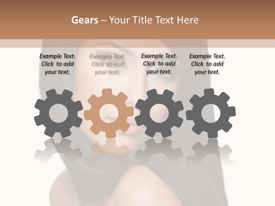 Brunette White Hair PowerPoint Template