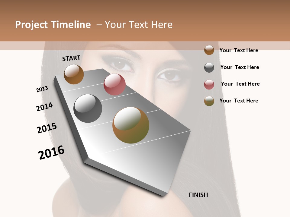 Brunette White Hair PowerPoint Template
