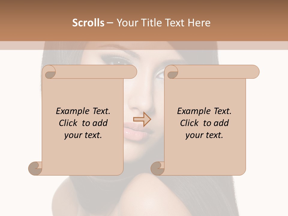 Brunette White Hair PowerPoint Template