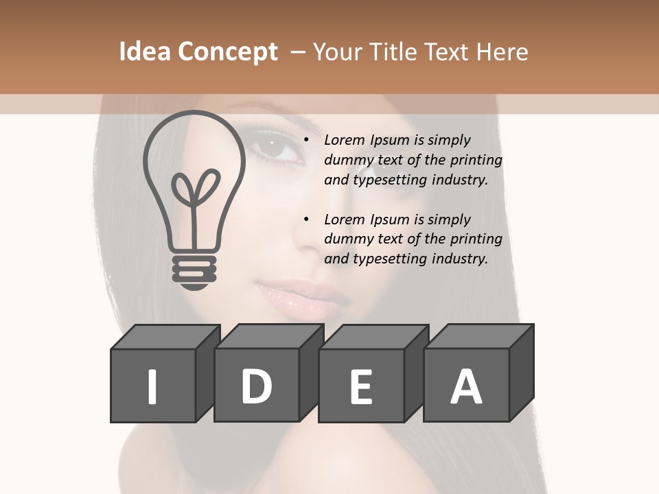 Brunette White Hair PowerPoint Template