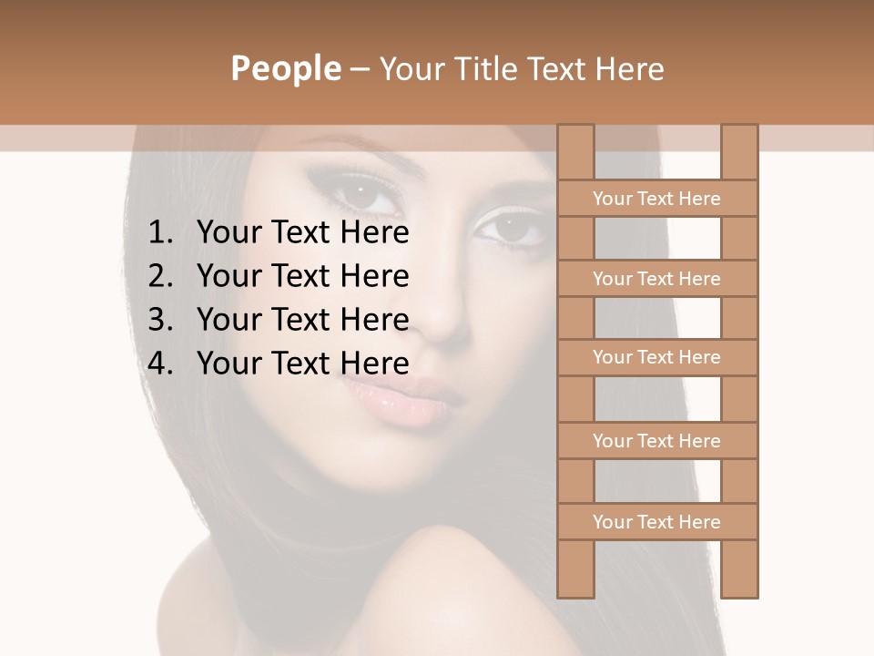 Brunette White Hair PowerPoint Template