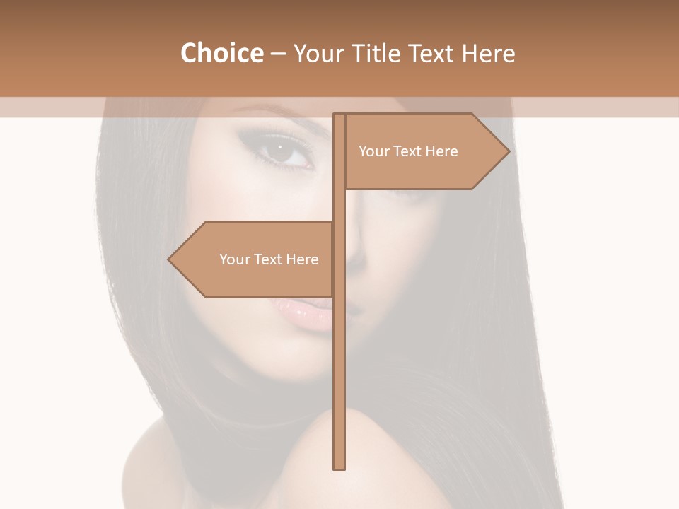 Brunette White Hair PowerPoint Template