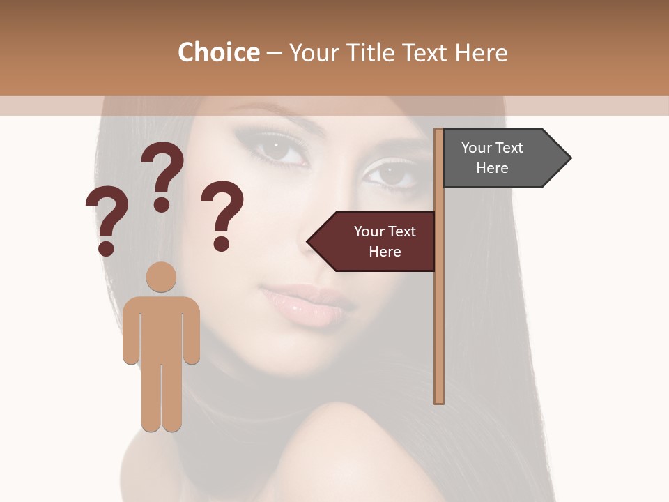 Brunette White Hair PowerPoint Template