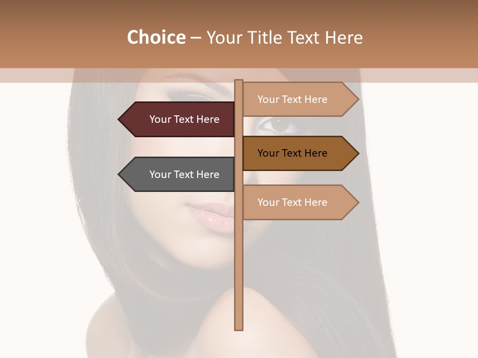 Brunette White Hair PowerPoint Template