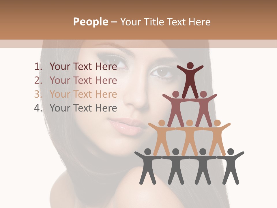 Brunette White Hair PowerPoint Template
