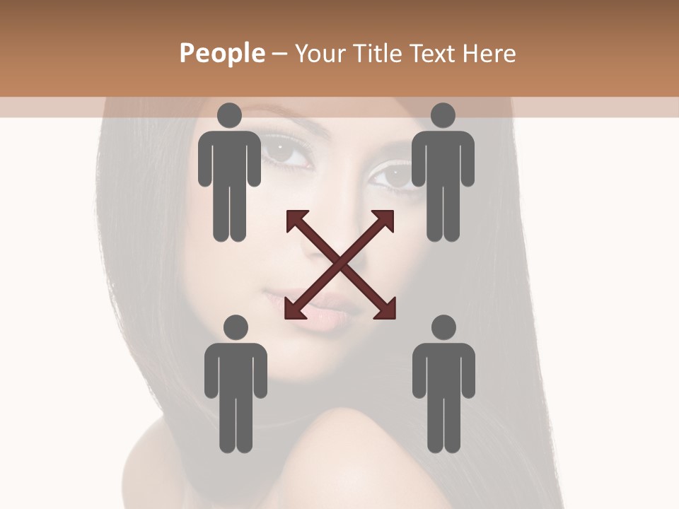 Brunette White Hair PowerPoint Template
