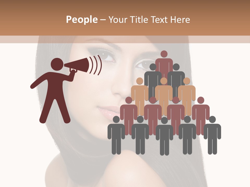 Brunette White Hair PowerPoint Template