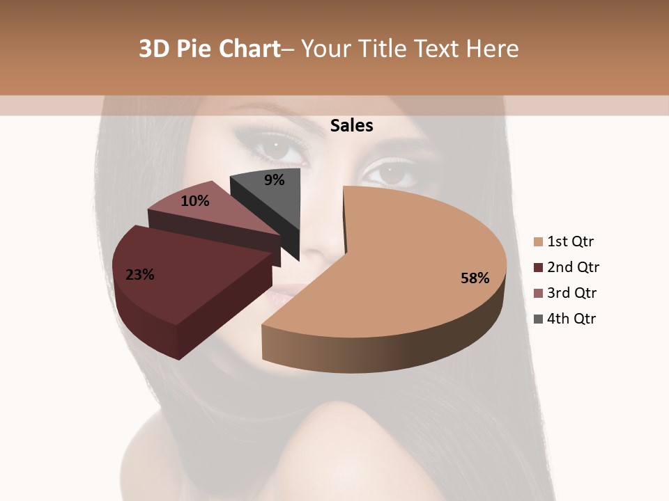 Brunette White Hair PowerPoint Template