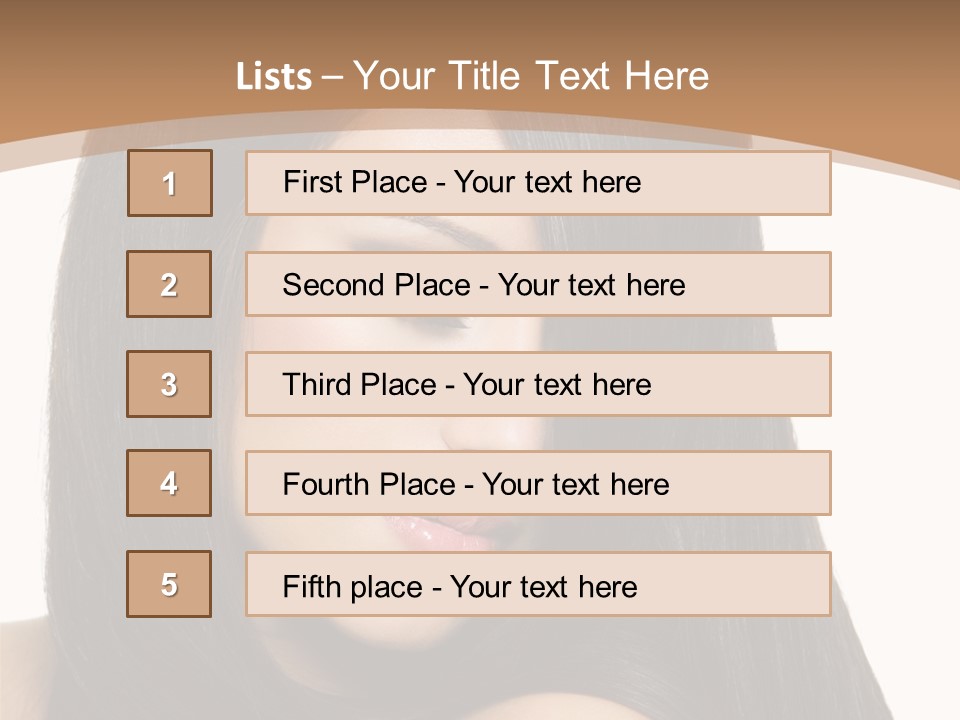 White Background Glamour Model PowerPoint Template