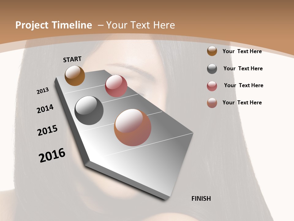 White Background Glamour Model PowerPoint Template