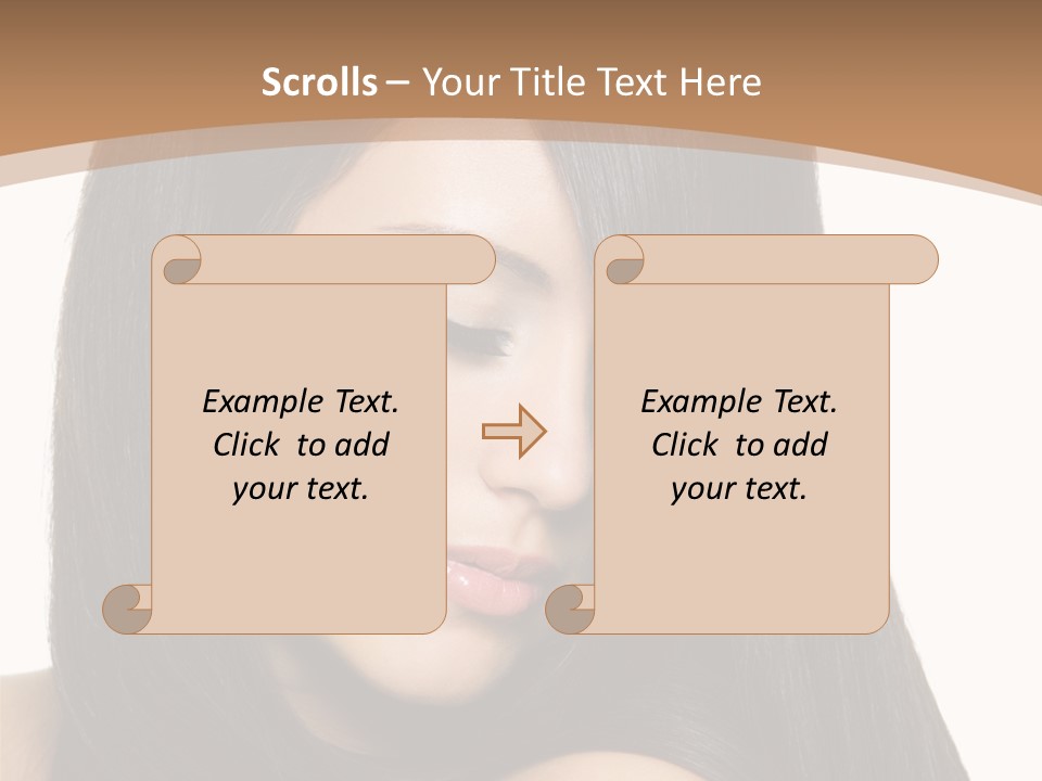 White Background Glamour Model PowerPoint Template