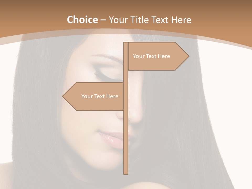 White Background Glamour Model PowerPoint Template