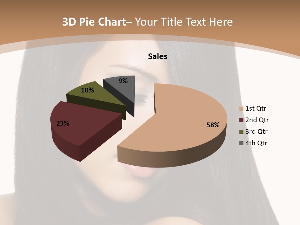 White Background Glamour Model PowerPoint Template