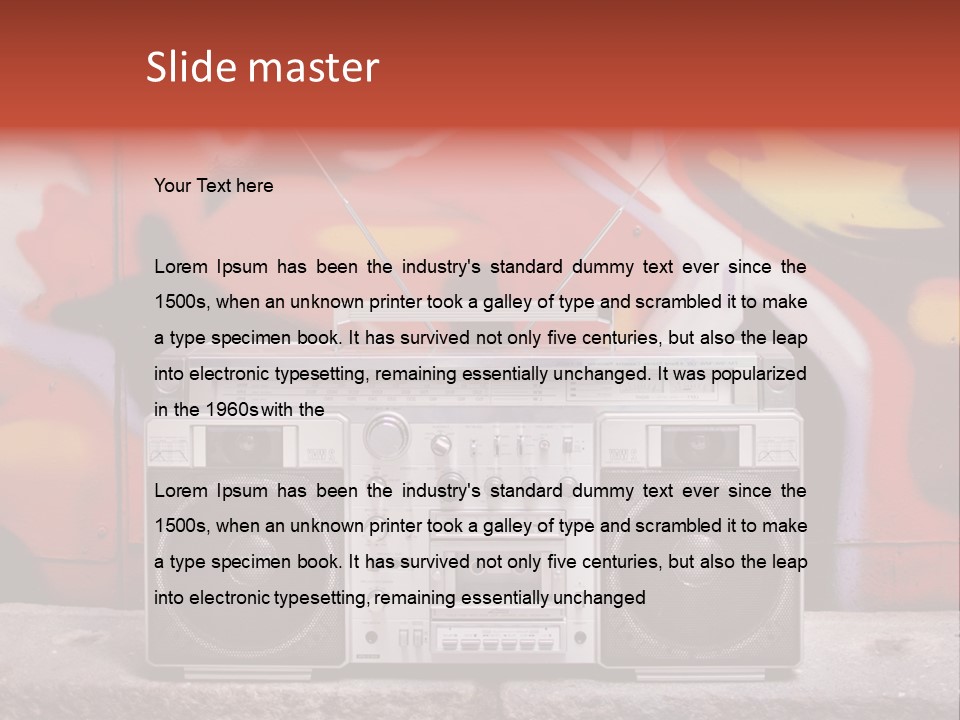 Boombox Volume Seventies PowerPoint Template