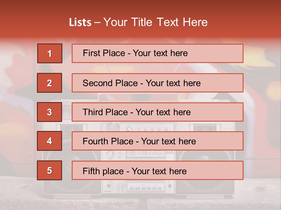 Boombox Volume Seventies PowerPoint Template