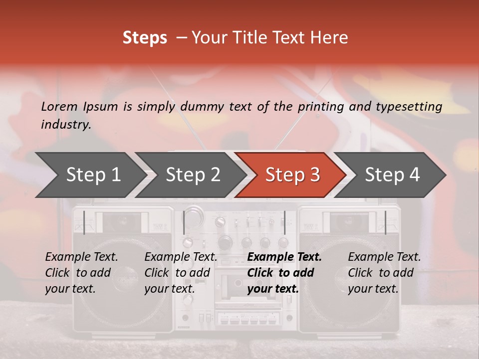 Boombox Volume Seventies PowerPoint Template