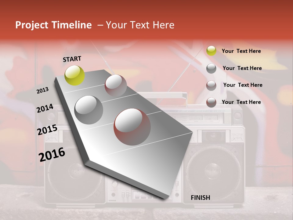 Boombox Volume Seventies PowerPoint Template