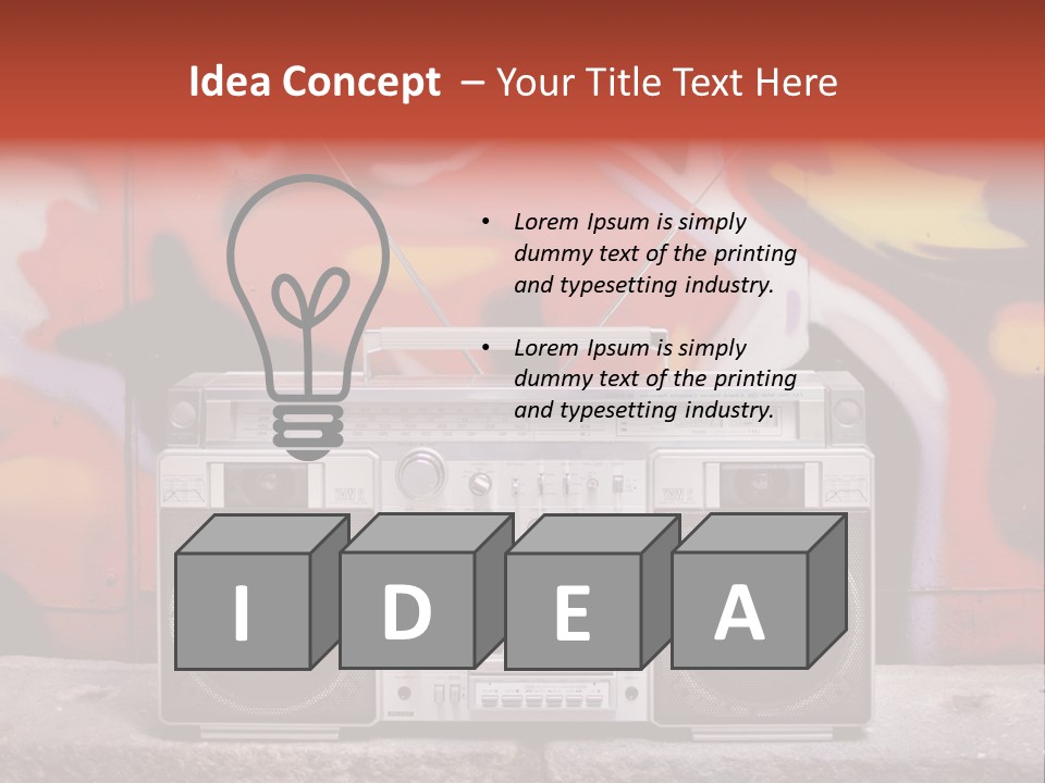 Boombox Volume Seventies PowerPoint Template