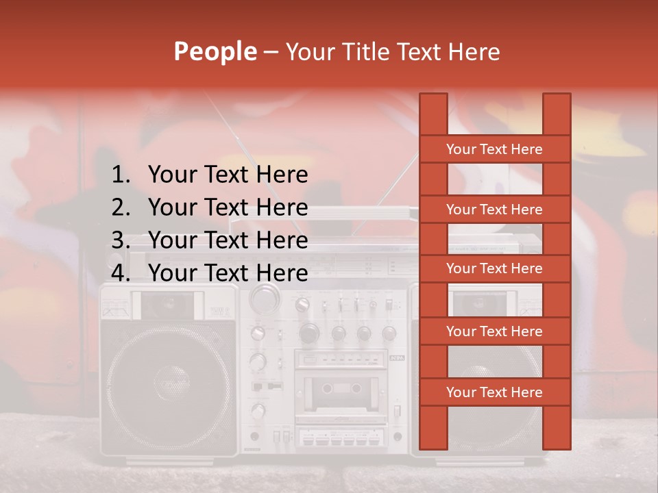 Boombox Volume Seventies PowerPoint Template