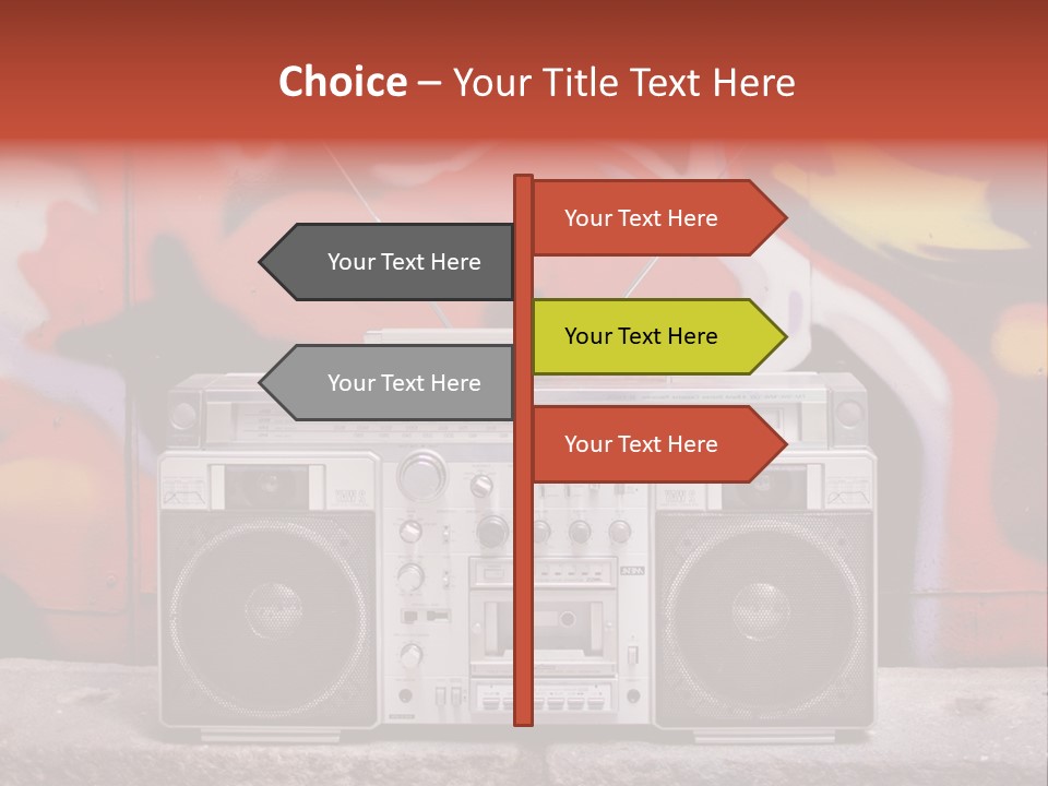 Boombox Volume Seventies PowerPoint Template