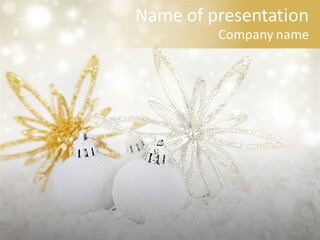 Defocus Silver Snowflake PowerPoint Template