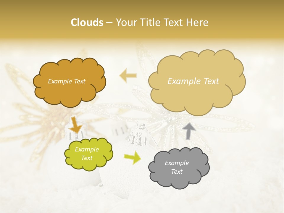 Defocus Silver Snowflake PowerPoint Template