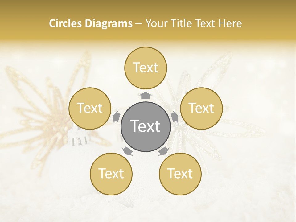 Defocus Silver Snowflake PowerPoint Template