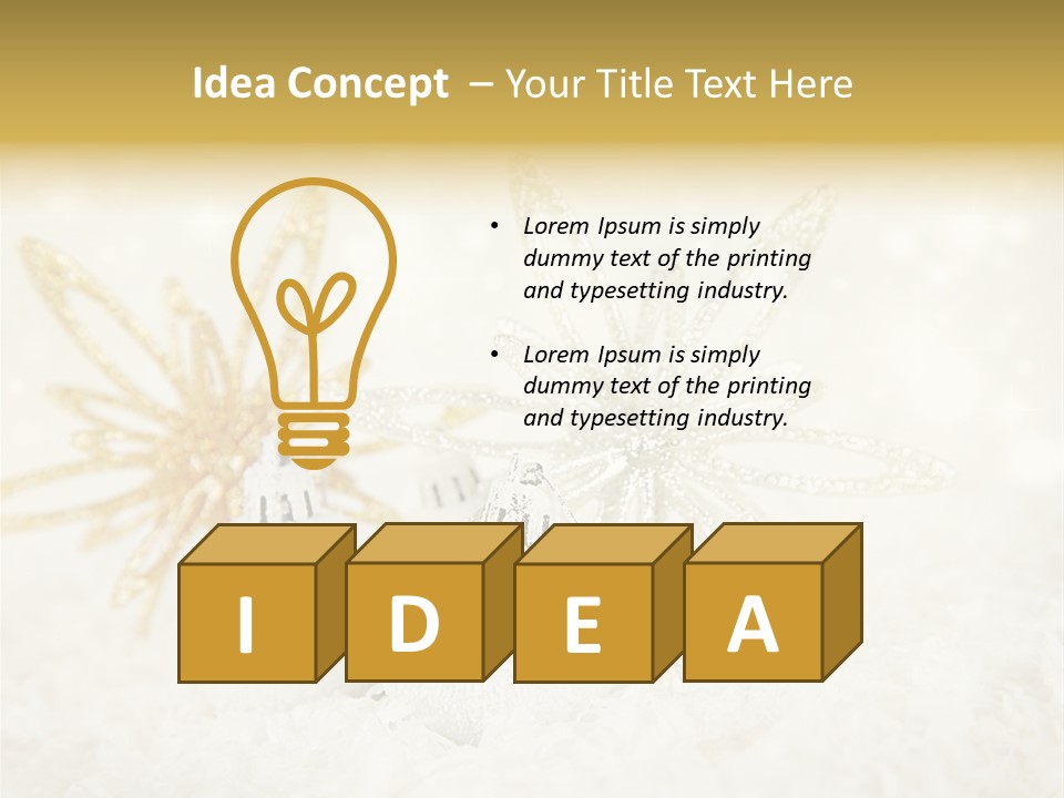 Defocus Silver Snowflake PowerPoint Template