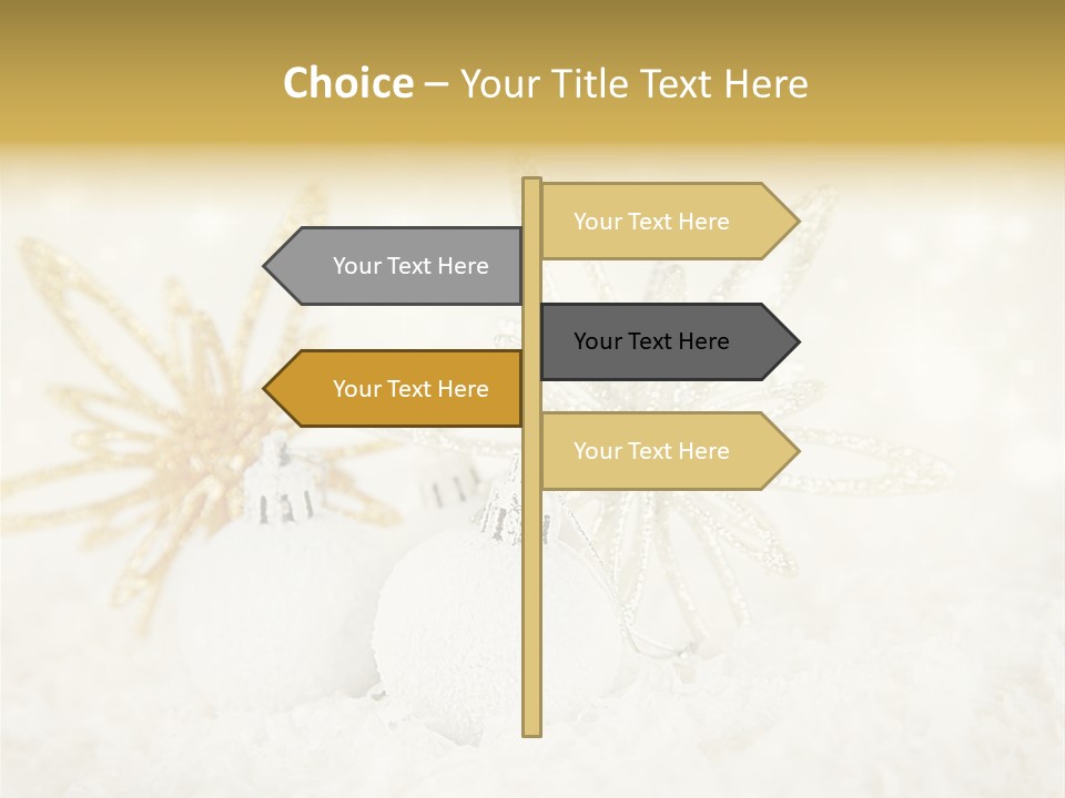 Defocus Silver Snowflake PowerPoint Template