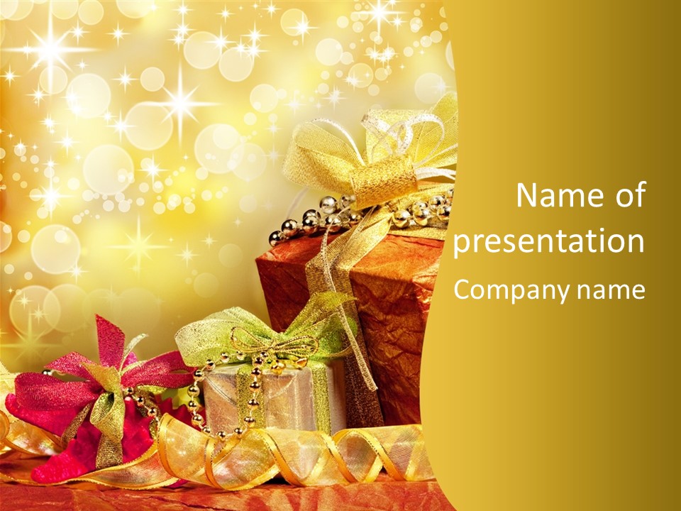 Box Gift Decoration PowerPoint Template