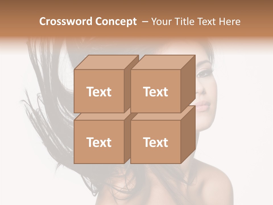 Girl Close Up Brown Hair PowerPoint Template