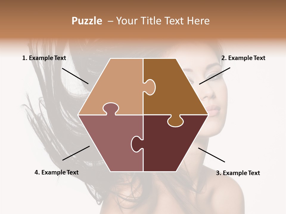 Girl Close Up Brown Hair PowerPoint Template