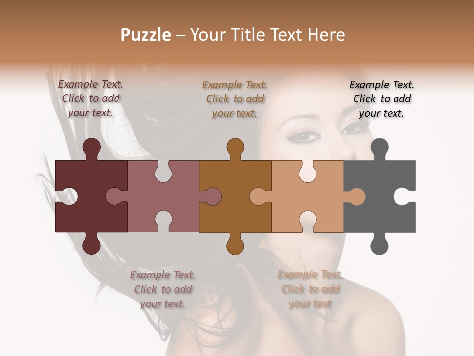 Girl Close Up Brown Hair PowerPoint Template