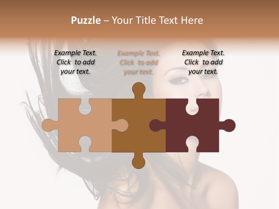 Girl Close Up Brown Hair PowerPoint Template