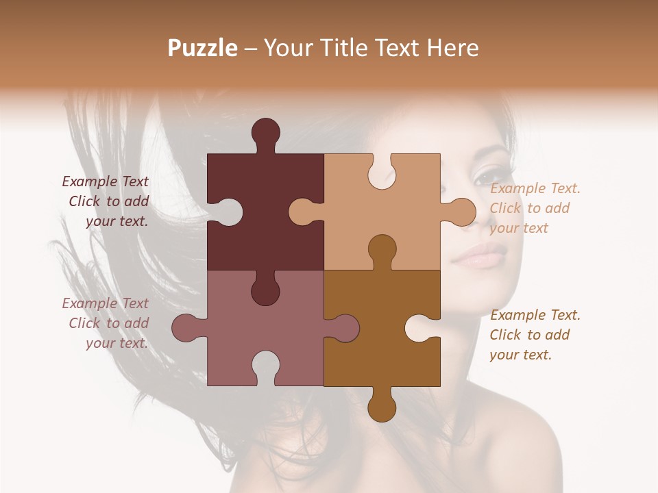 Girl Close Up Brown Hair PowerPoint Template