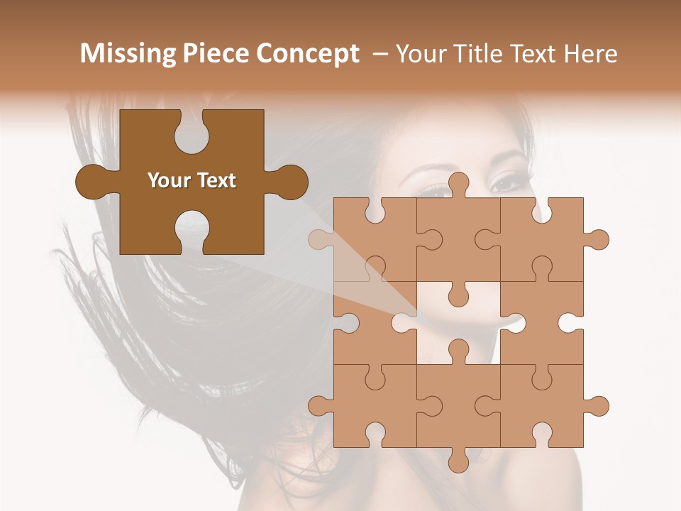 Girl Close Up Brown Hair PowerPoint Template