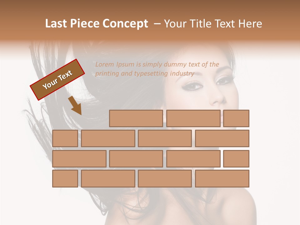 Girl Close Up Brown Hair PowerPoint Template
