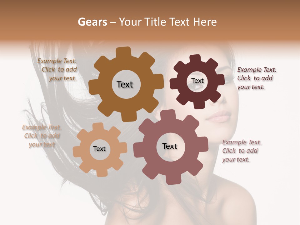 Girl Close Up Brown Hair PowerPoint Template